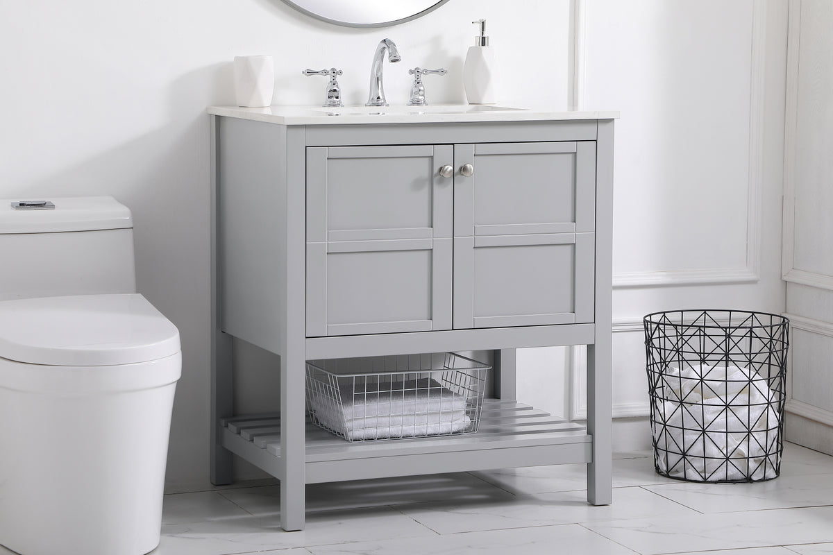 30 inch Single Bathroom Vanity in Gray