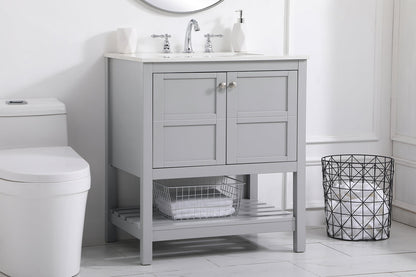 30 inch Single Bathroom Vanity in Gray