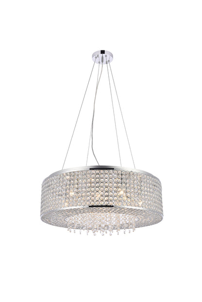 Amelie 10 light Chrome Pendant Clear Royal Cut Crystal