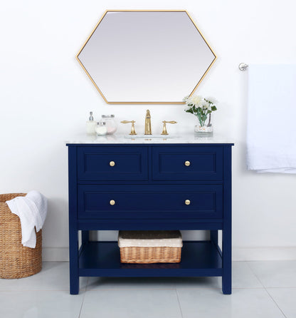 36 inch Single bathroom vanity in Blue