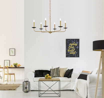 Cohen 36 inch pendant in black and brass