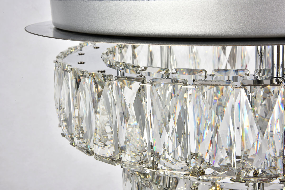 Monroe LED light Chrome Flush Mount Clear Royal Cut Crystal