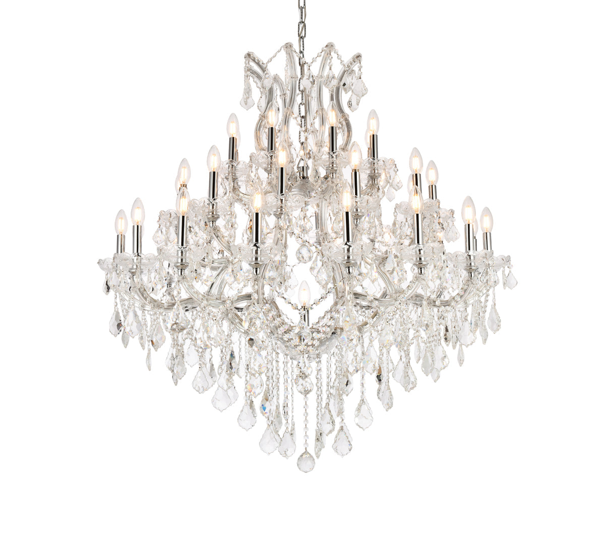Maria Theresa 37 light Chrome Chandelier Clear Royal Cut Crystal