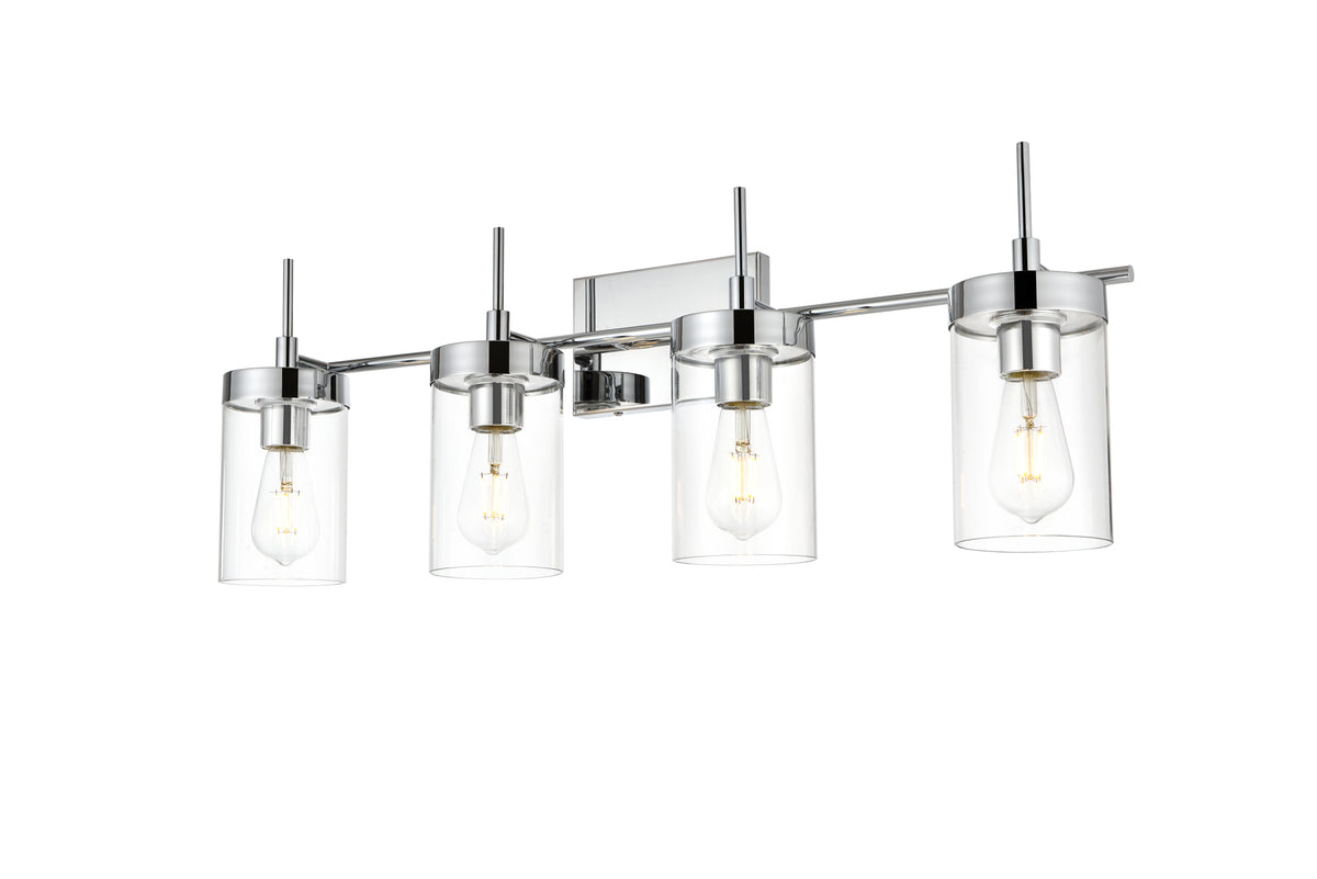 Benny 4 light Chrome and Clear Bath Sconce