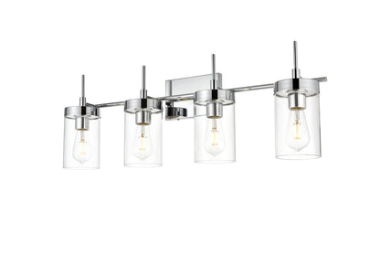 Benny 4 light Chrome and Clear Bath Sconce