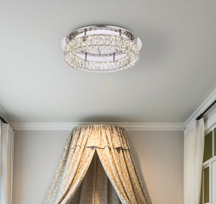 Monroe 22 inch LED Single flush mount in chrome