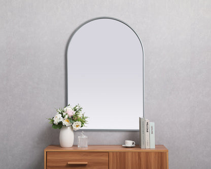 Metal Frame Arch Mirror 27x40 Inch in Silver