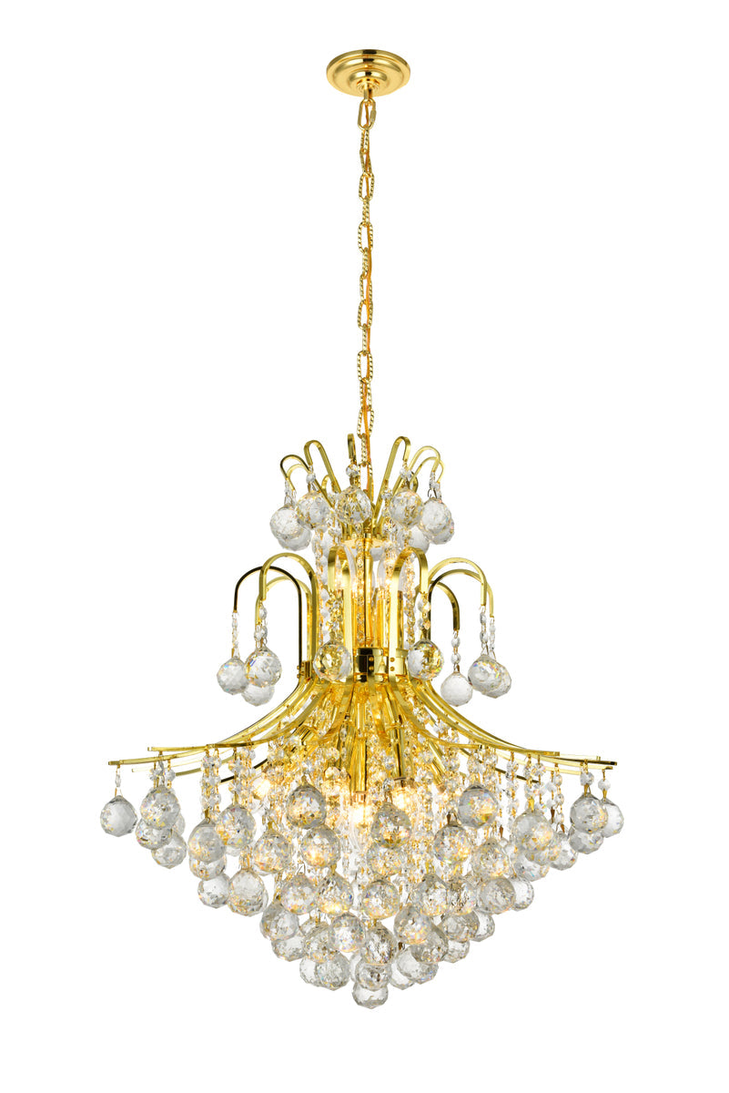 Toureg 11 light Gold Chandelier Clear Royal Cut Crystal