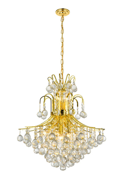 Toureg 11 light Gold Chandelier Clear Royal Cut Crystal