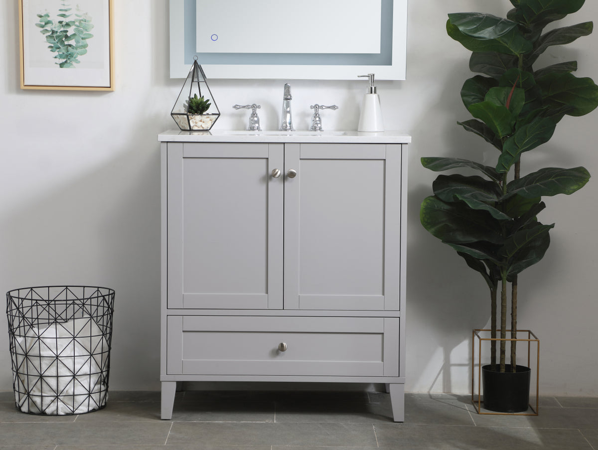 30 inch Single Bathroom Vanity in Grey