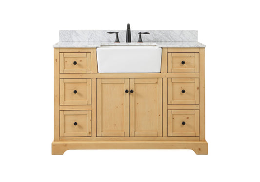 48 inch Single bathroom vanity in natural wood