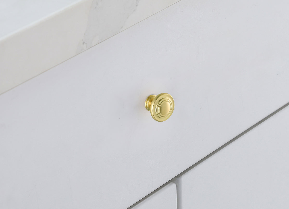 Minu 1.3" Diameter Brushed Gold Mushroom Knob Multipack (Set of 10)