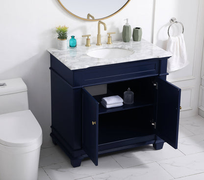 36 inch Single Bathroom Vanity set in Blue