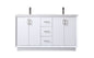 60 Inch Double Bathroom Vanity In White