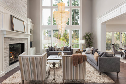 Spiral 41 light Gold Chandelier Clear Royal Cut Crystal