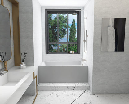 Alcove soaking bathtub 32x60 inch right drain in glossy white