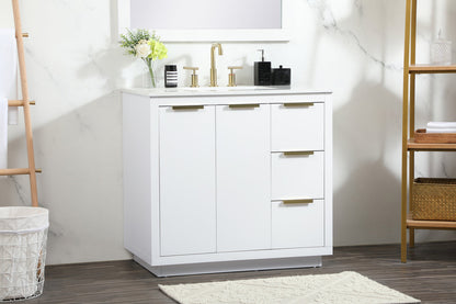 36 inch Single bathroom vanity in white