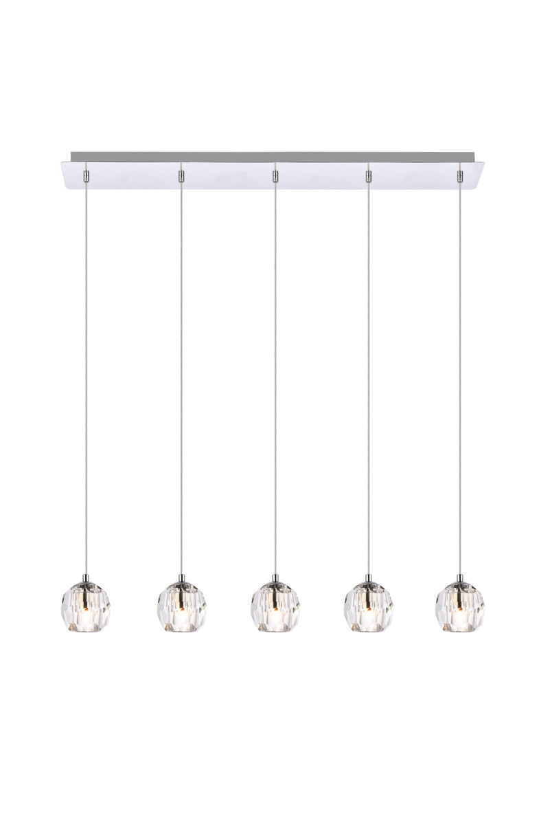 Eren 5 lights Chrome pendant