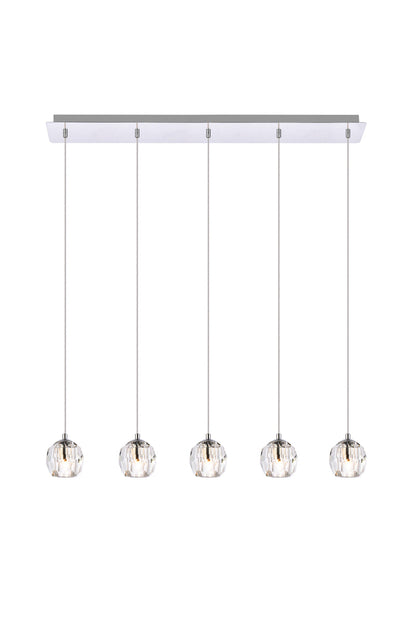 Eren 5 lights Chrome pendant