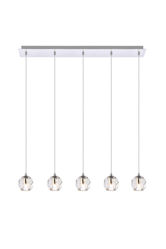 Eren 5 lights Chrome pendant