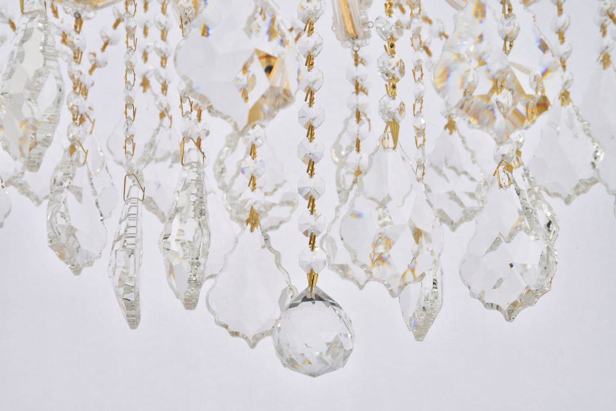 Maria Theresa 6 light Gold Flush Mount Clear Royal Cut Crystal