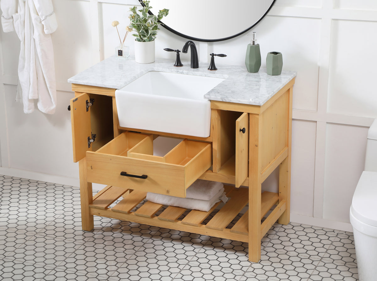 42 inch Single bathroom vanity in natural wood