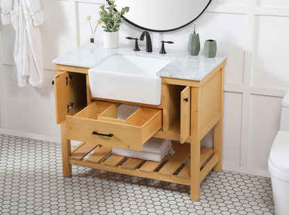 42 inch Single bathroom vanity in natural wood
