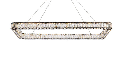 Monroe 50 inch LED Single rectangle pendant in black