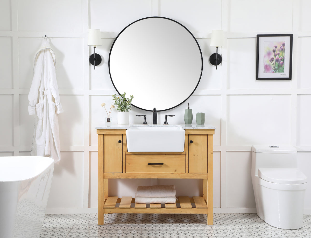 42 inch Single bathroom vanity in natural wood