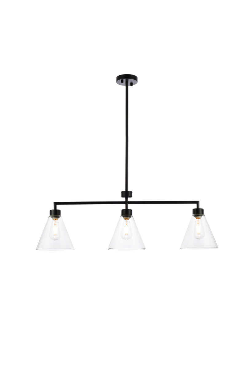 Mera 3 lights black pendant