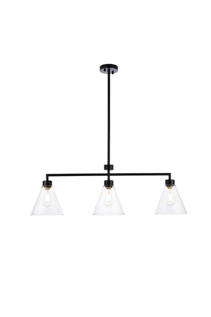 Mera 3 lights black pendant