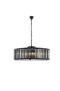 Chelsea 10 light Matte Black Chandelier Silver Shade (Grey) Royal Cut Crystal