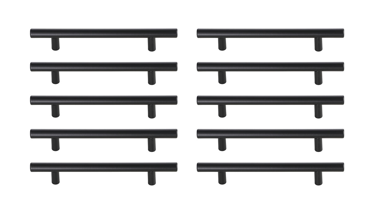 Quinn 5" Center to Center Matte Black Bar Pull Multipack (set of 10)