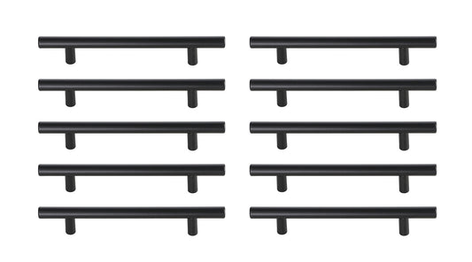 Quinn 5" Center to Center Matte Black Bar Pull Multipack (set of 10)