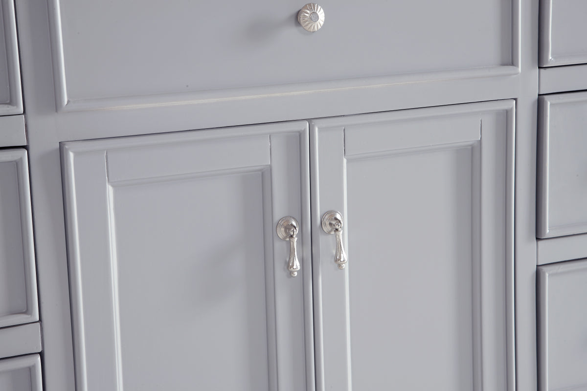 48 inch Single Bathroom vanity in Light Grey with ivory white engineered marble