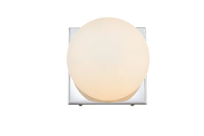 Jaylin 1 light Chrome and frosted white Bath Sconce
