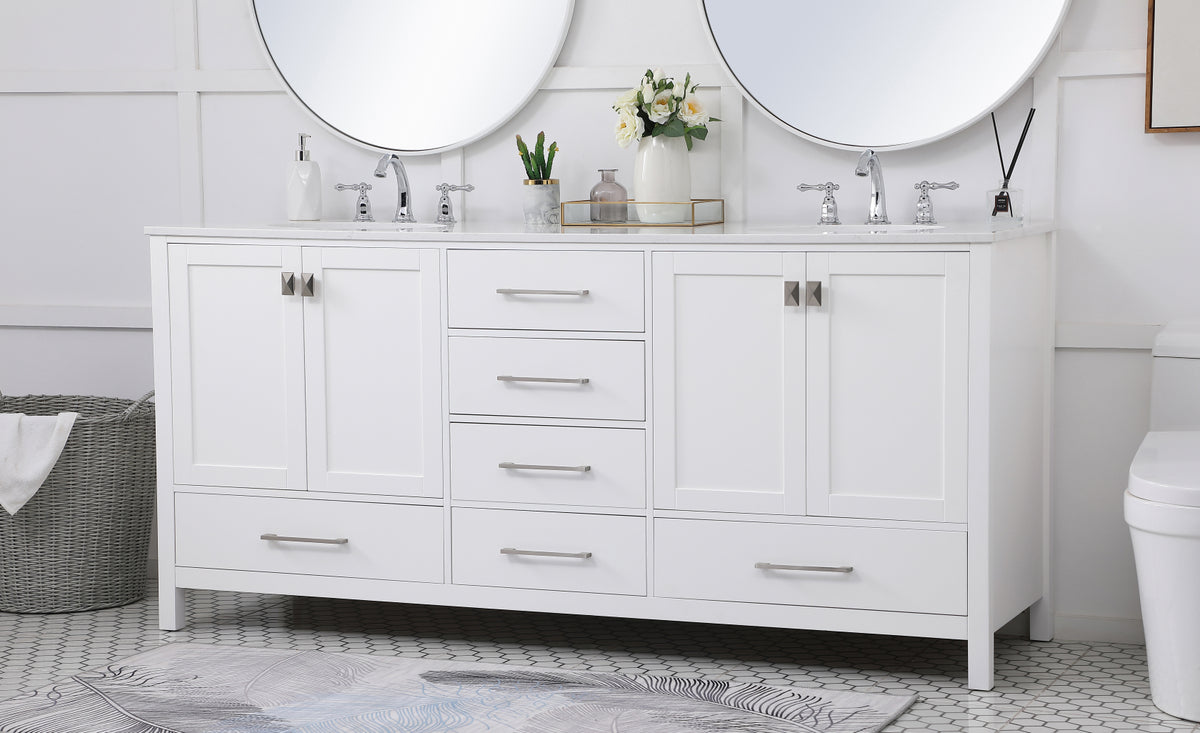72 inch Double Bathroom Vanity in White