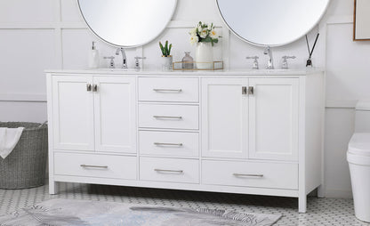 72 inch Double Bathroom Vanity in White
