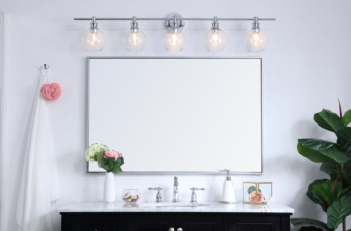 Collier 5 light Chrome and Clear glass Wall sconce