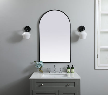 Metal Frame Arch Mirror 24x40 Inch in Black