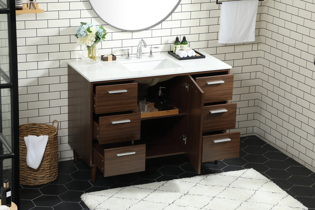 48 inch bathroom vanity in Walnut