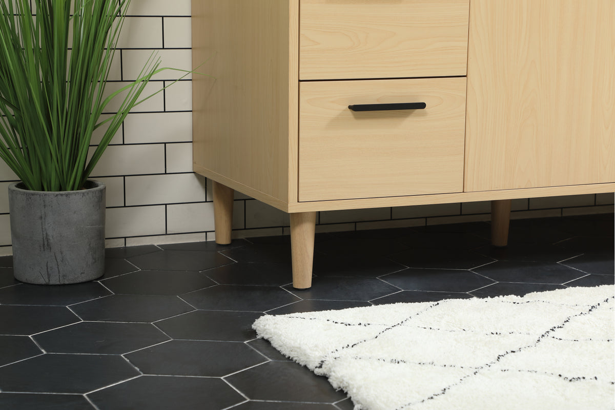 48 inch bathroom vanity in Maple with backsplash