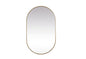 Metal Frame Oval Mirror 36x60 Inch in Brass