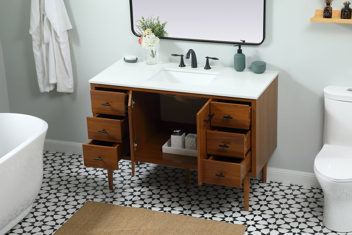 48 inch Single bathroom vanity in teak