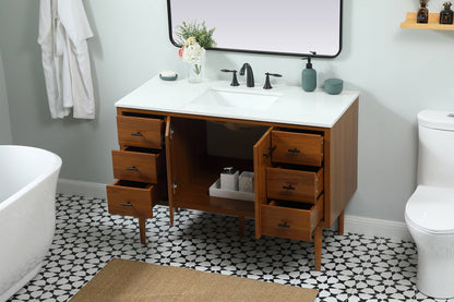 48 inch Single bathroom vanity in teak