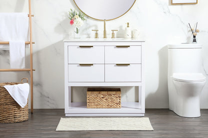 36 inch Single bathroom vanity in white