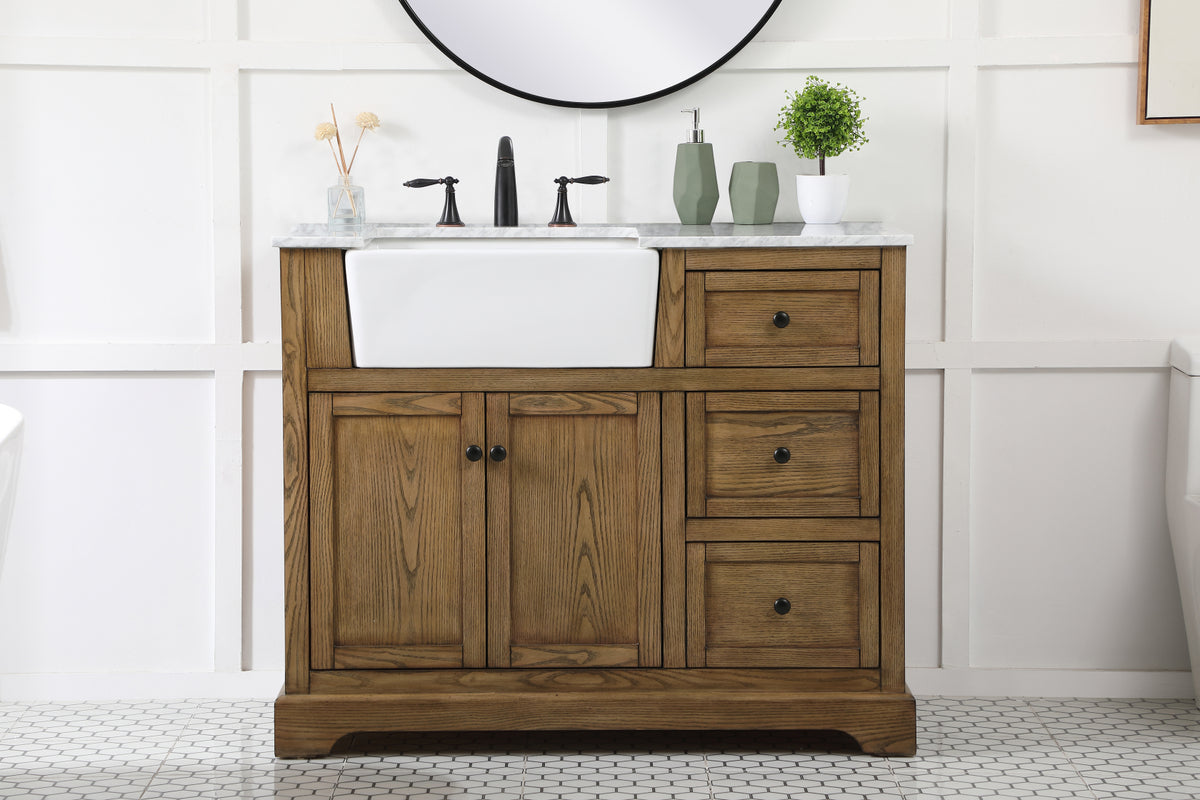 42 inch Single bathroom vanity in driftwood