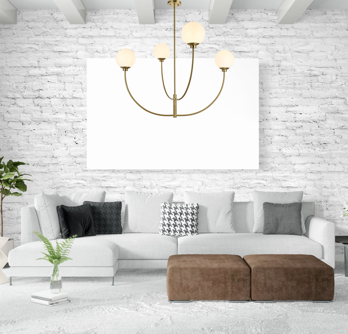 Nyomi 42 inch chandelier in Satin Gold