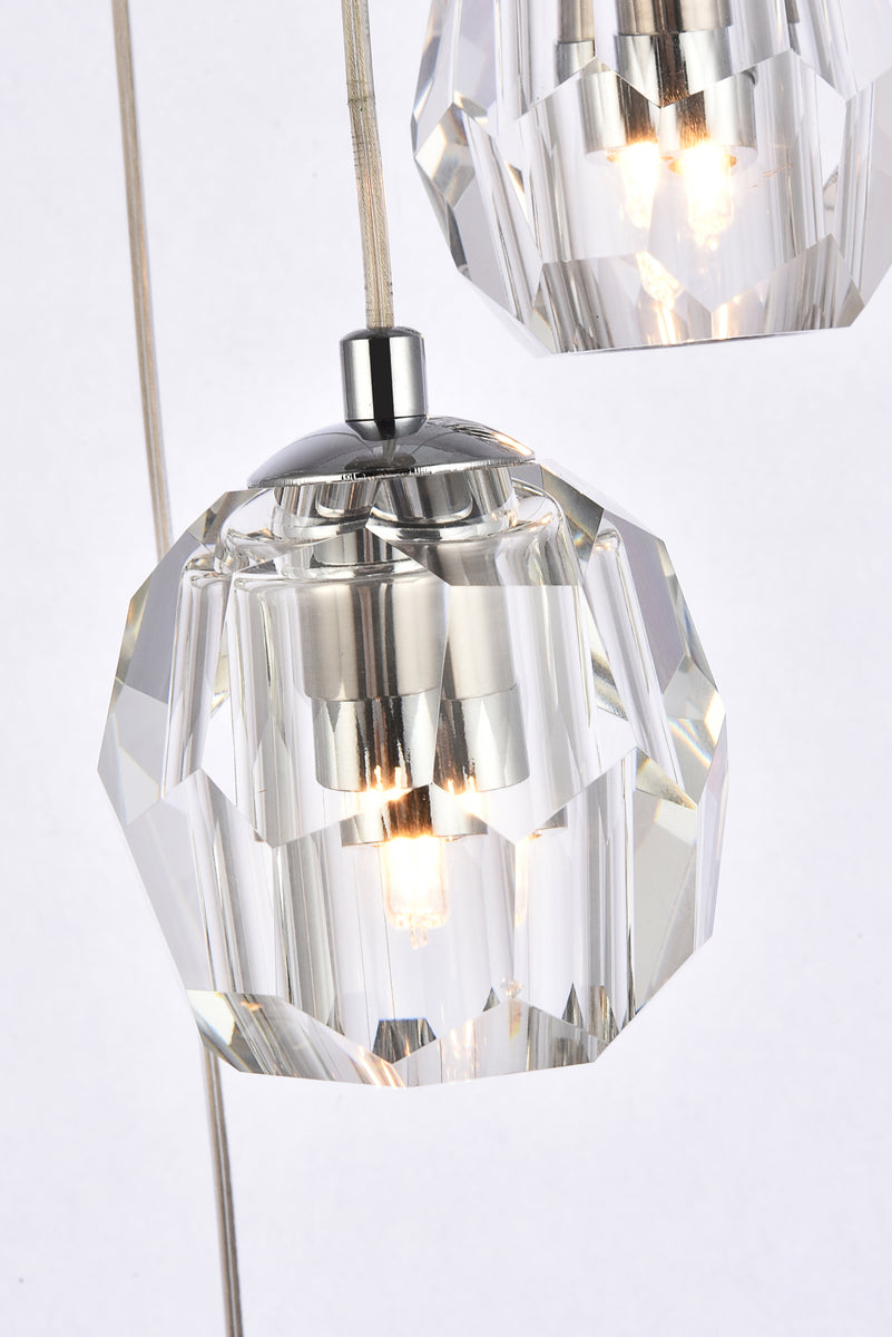 Eren 5 lights Chrome pendant