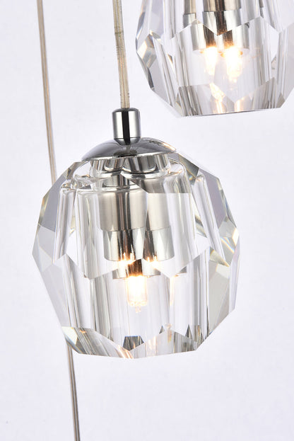 Eren 5 lights Chrome pendant